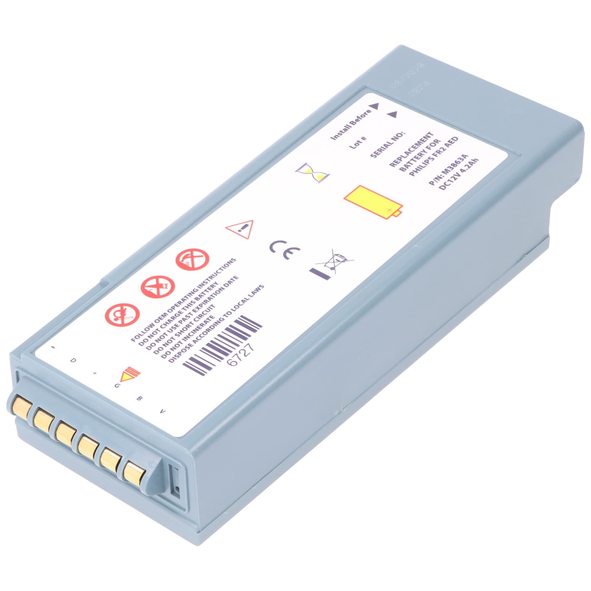 Batterie au lithium compatible avec Philips, Laerdal Heartstart Forerunner 2, 2+, M3863A