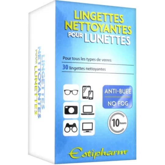 Estipharm Lingettes Nettoyantes pour Lunettes Lingettes x 30