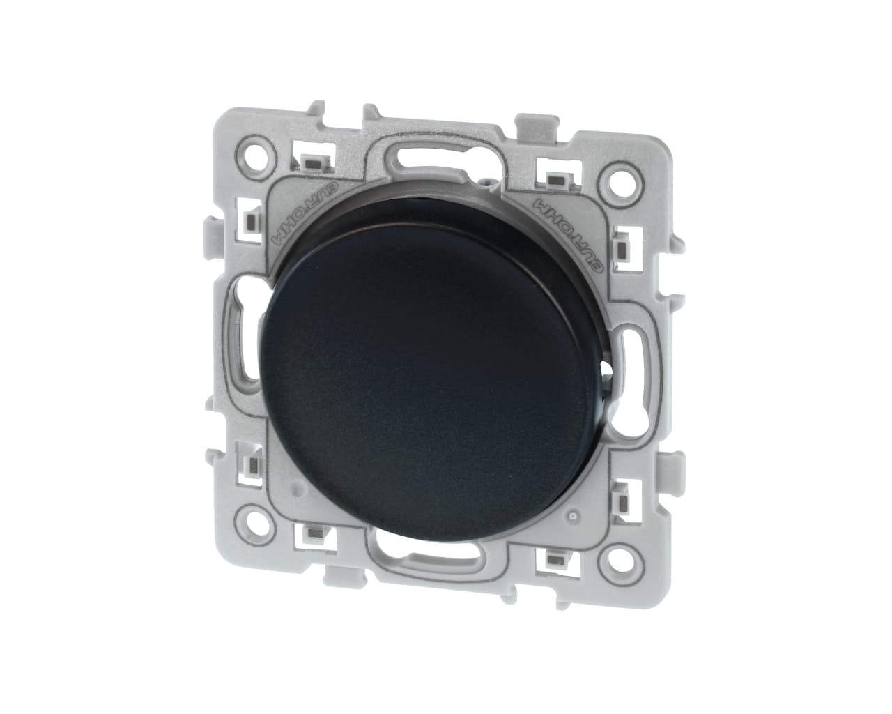 Interrupteur va-et-vient simple Noir Eur'Ohm Square