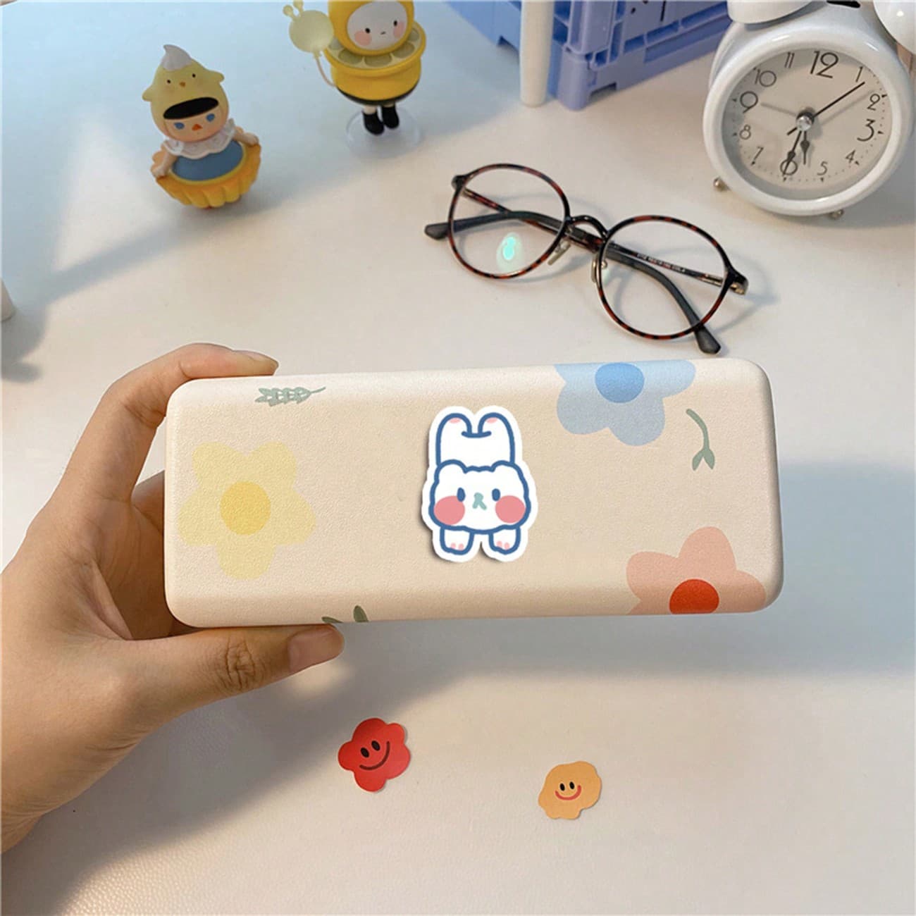 90 pièces Mignon Art Ligne Ours & Design Lapin Waterproof Décalcomanies Autocollants Pour Journal , Bouteille D'eau Décoration