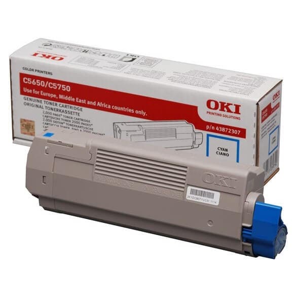 OKI cartouche de toner d'origine cyan 2000 pages pour C5650/C5750 - 43872307